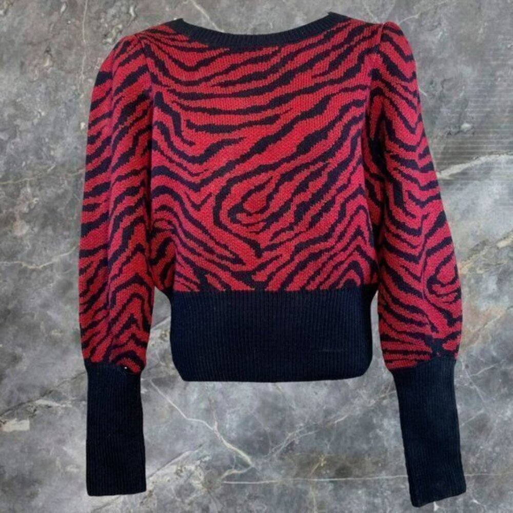 House of Harlow 1960 Jeann Zebra Print Sweater - Revolve